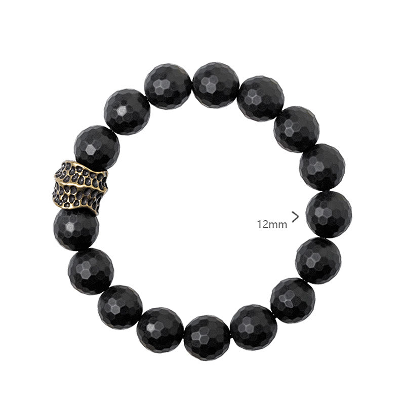 KarmaRipple's Matte Frosting Black Onyx Bronze Brass Protection Bracelet p3