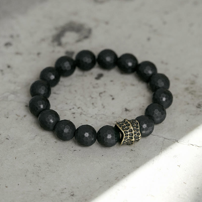 KarmaRipple's Matte Frosting Black Onyx Bronze Brass Protection Bracelet p10