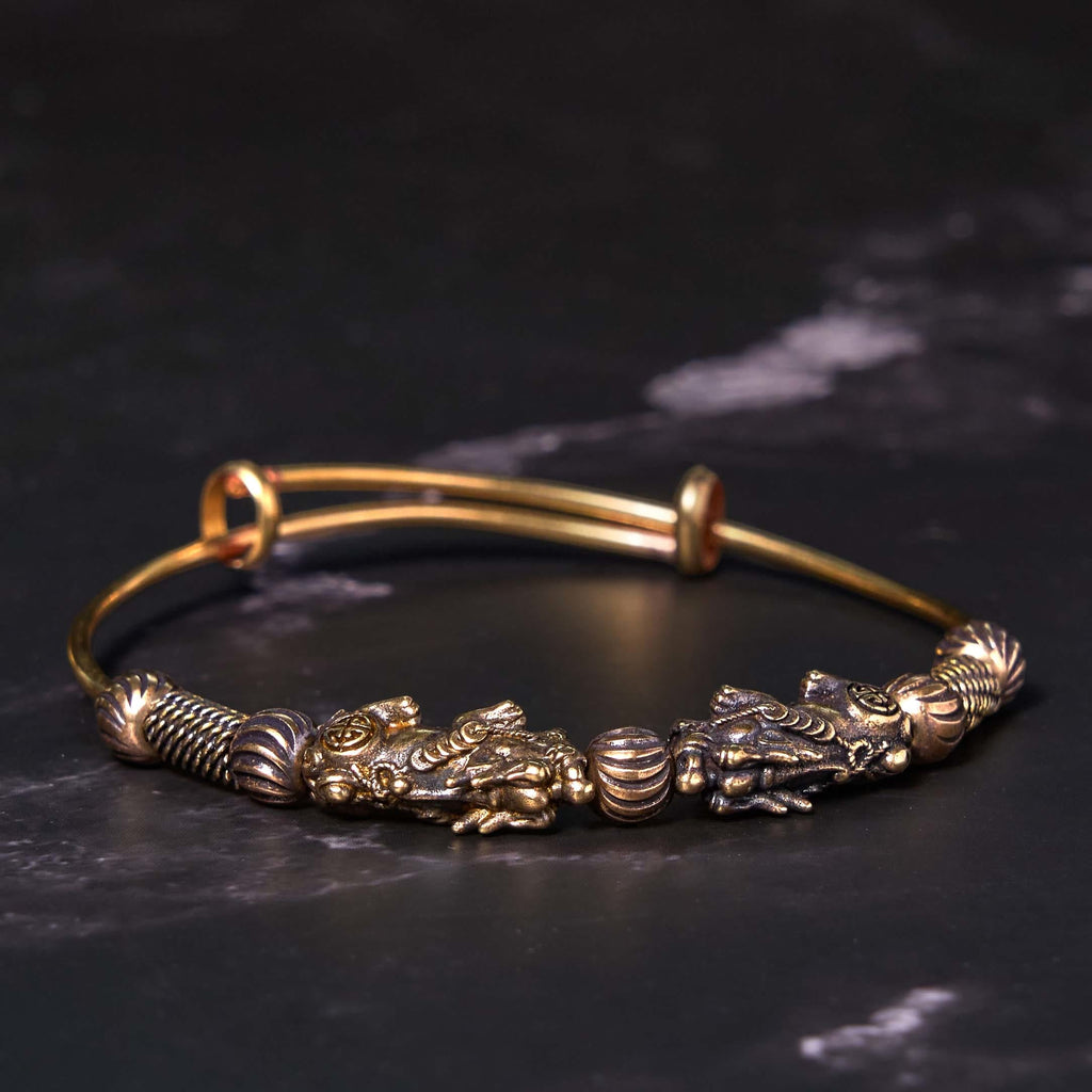 KarmaRipple's Pi Xiu Bronze Brass Fortune Keep Away Evil Spirits Bracelet Bangle p2