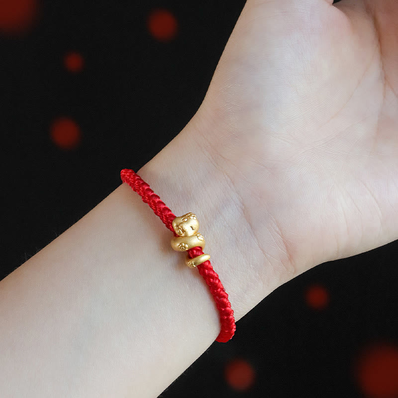 KarmaRipple's Handmade 999 Sterling Silver Year Of Snake Red String Fortune Woven Bracelet p8