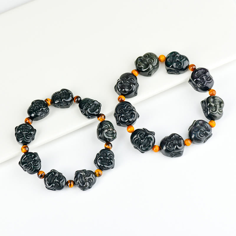 KarmaRipple's Rainbow Obsidian Laughing Buddha'sitive Transformation Bracelet p12