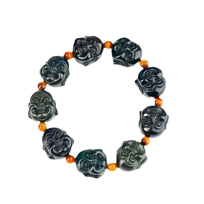 KarmaRipple's Rainbow Obsidian Laughing Buddha'sitive Transformation Bracelet p8