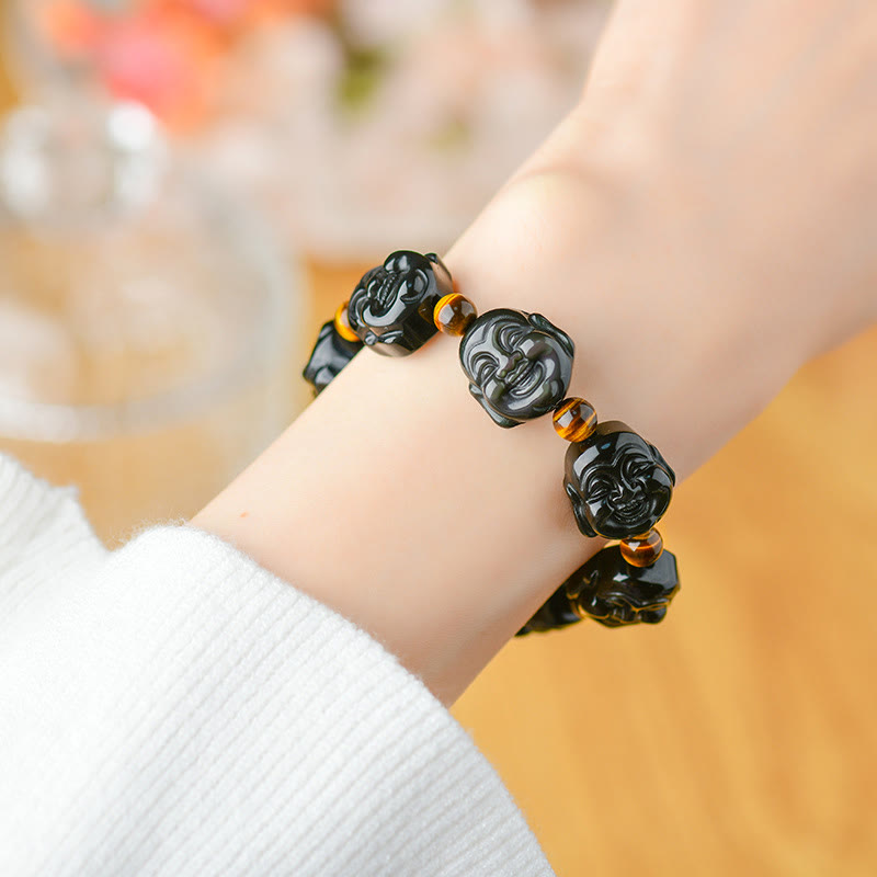 KarmaRipple's Rainbow Obsidian Laughing Buddha'sitive Transformation Bracelet p9