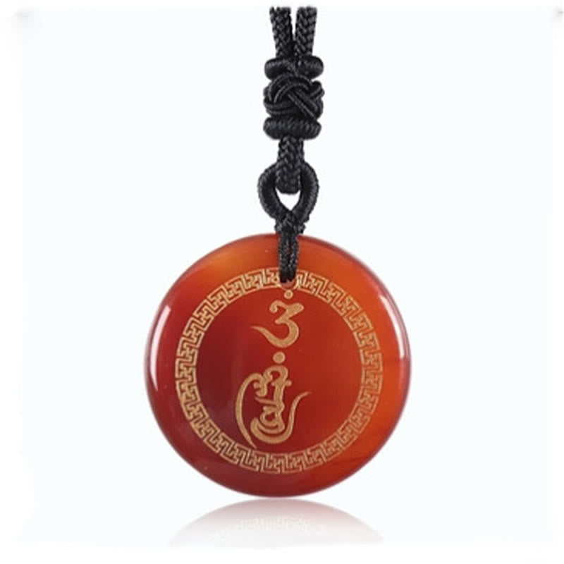 KarmaRipple's Swastika Pattern Vajra Protection Mantra Authentic Various Gemstone Black Obsidian Purification Pendant Necklace p14