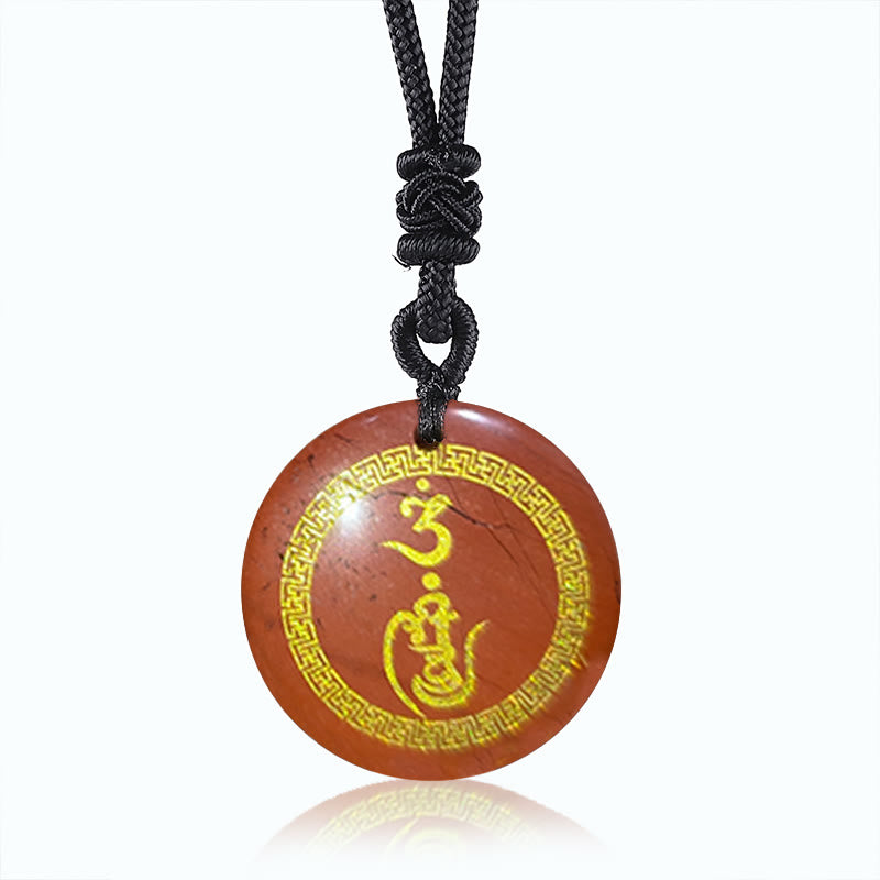 KarmaRipple's Swastika Pattern Vajra Protection Mantra Authentic Various Gemstone Black Obsidian Purification Pendant Necklace p20