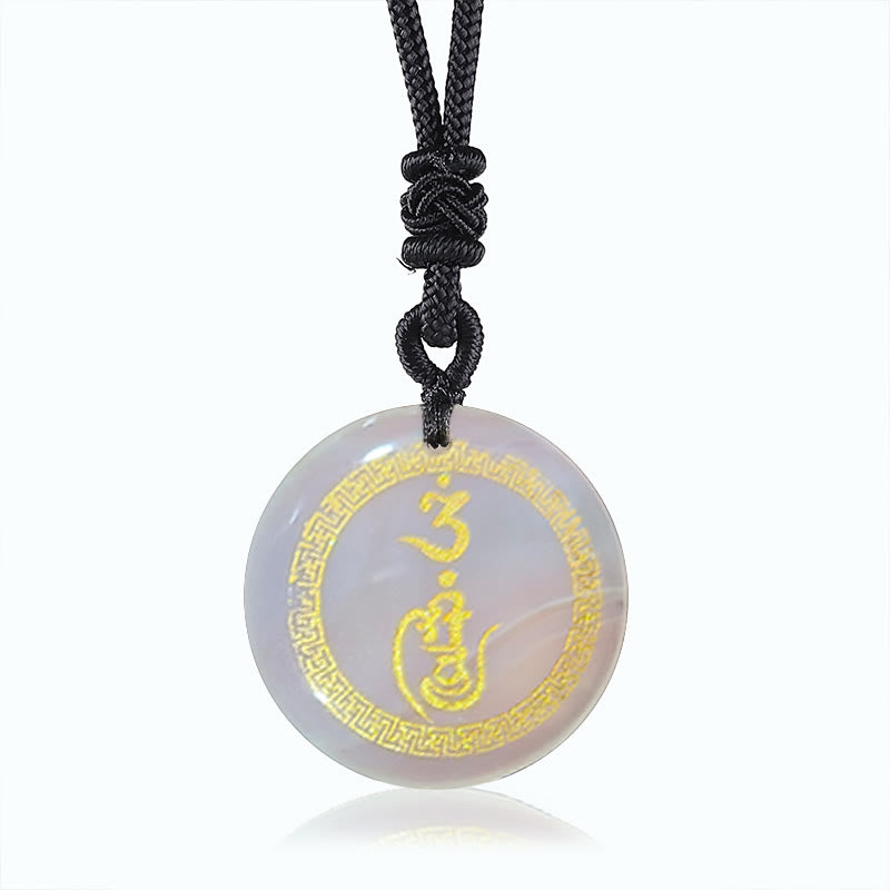 KarmaRipple's Swastika Pattern Vajra Protection Mantra Authentic Various Gemstone Black Obsidian Purification Pendant Necklace p18