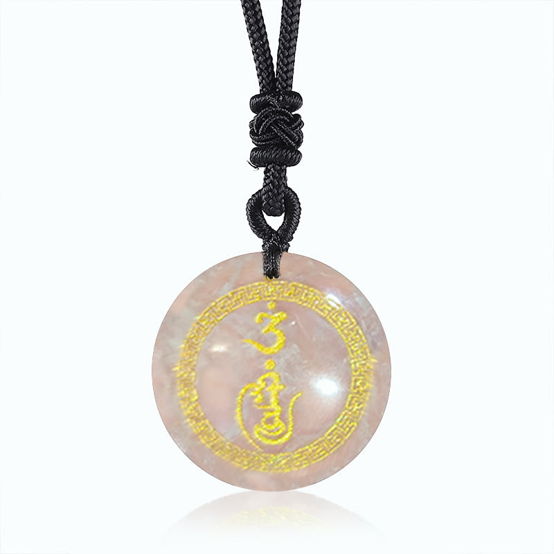 KarmaRipple's Swastika Pattern Vajra Protection Mantra Authentic Various Gemstone Black Obsidian Purification Pendant Necklace p19