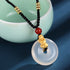 White Agate 999 Sterling Silver Gold PiXiu(Length: About 36cm)