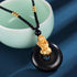 Black Onyx 999 Sterling Silver Gold PiXiu(Length: About 36cm)