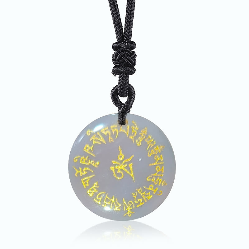 KarmaRipple's Fortune-gathering Mantra Authentic Various Gemstone Black Obsidian Fulfilment Pendant Necklace p4