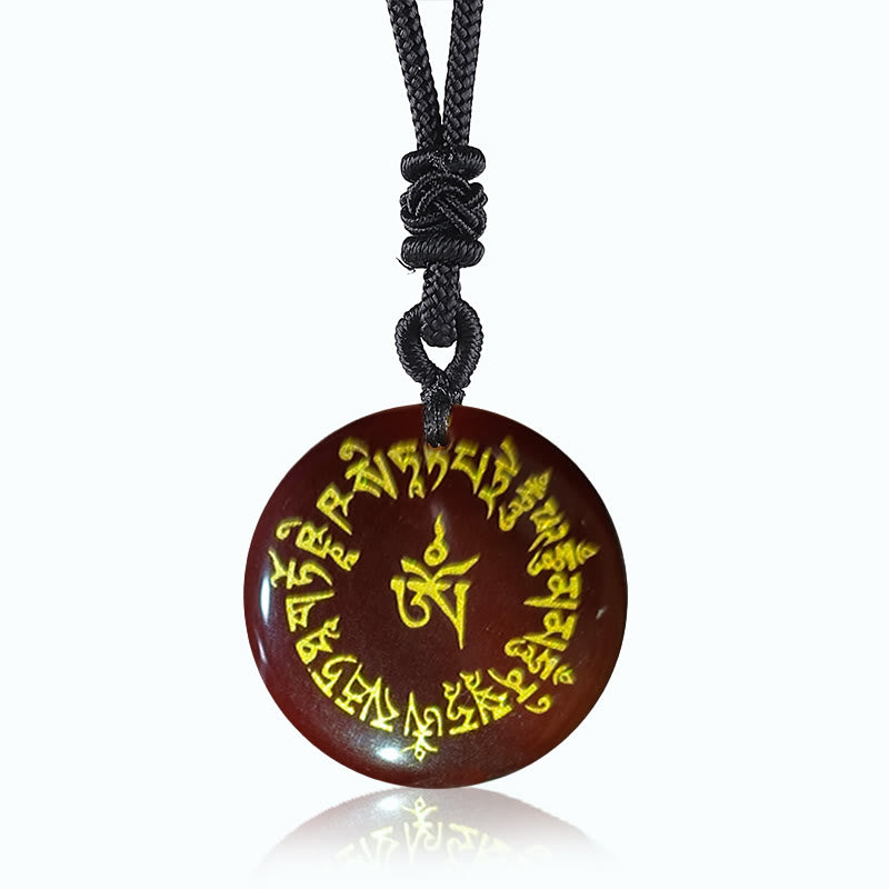 KarmaRipple's Fortune-gathering Mantra Authentic Various Gemstone Black Obsidian Fulfilment Pendant Necklace p6