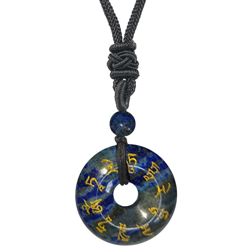 KarmaRipple's Green Tara Mantra Authentic Various Gemstone Black Obsidian Fulfilment Pendant Necklace p27