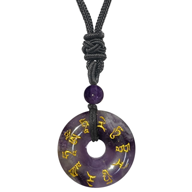 KarmaRipple's Green Tara Mantra Authentic Various Gemstone Black Obsidian Fulfilment Pendant Necklace p28