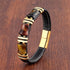 Yellow-Brown-Red-Black Tiger Eye-Gold / 16-18cm