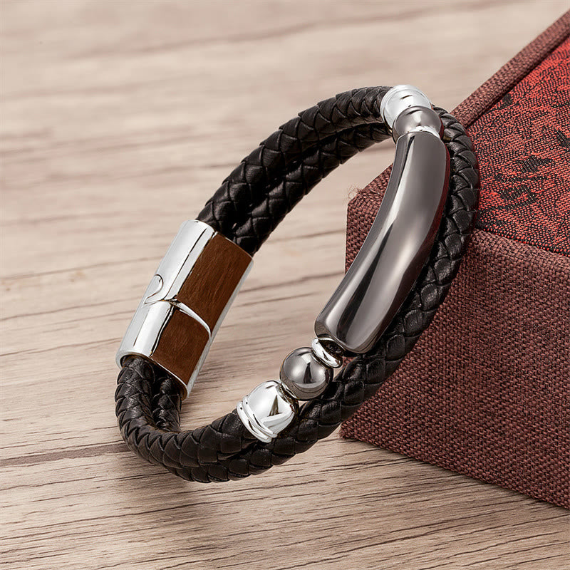 KarmaRipple's Green Aventurine Tiger Eye Green Agate Black Onyx Hematite Stone Fortune Leather Magnetic Buckle Bracelet p74