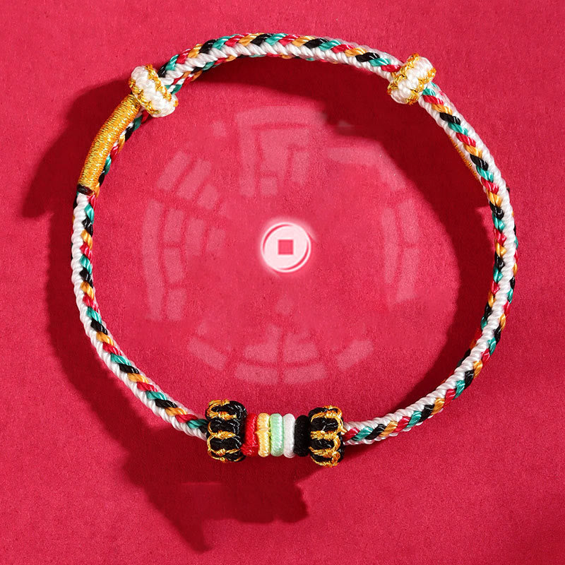 KarmaRipple's Five Elements Colorful String Completeness Weave Reef Weave Braid Fortune Bracelet p10