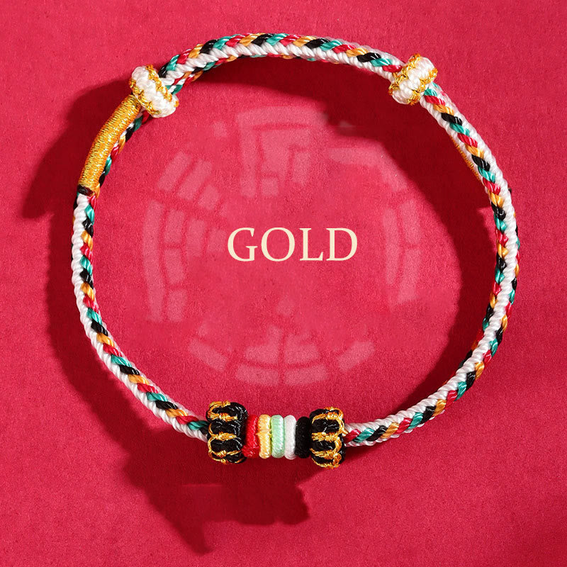 KarmaRipple's Five Elements Colorful String Completeness Weave Reef Weave Braid Fortune Bracelet p19
