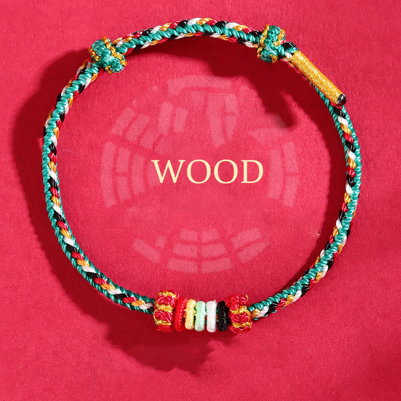 KarmaRipple's Five Elements Colorful String Completeness Weave Reef Weave Braid Fortune Bracelet p3