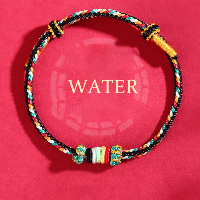 KarmaRipple's Five Elements Colorful String Completeness Weave Reef Weave Braid Fortune Bracelet p21