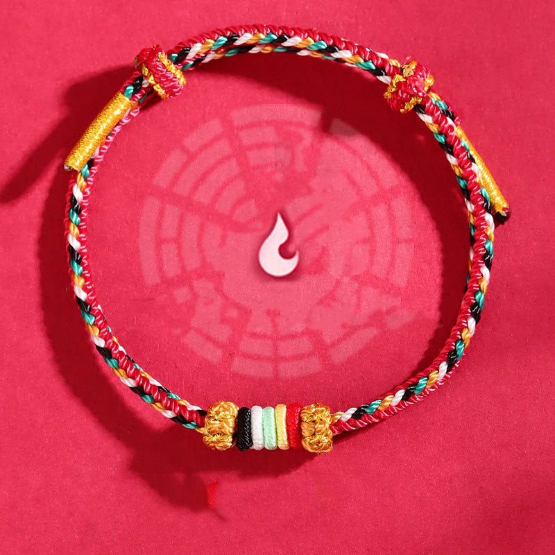 KarmaRipple's Five Elements Colorful String Completeness Weave Reef Weave Braid Fortune Bracelet p14