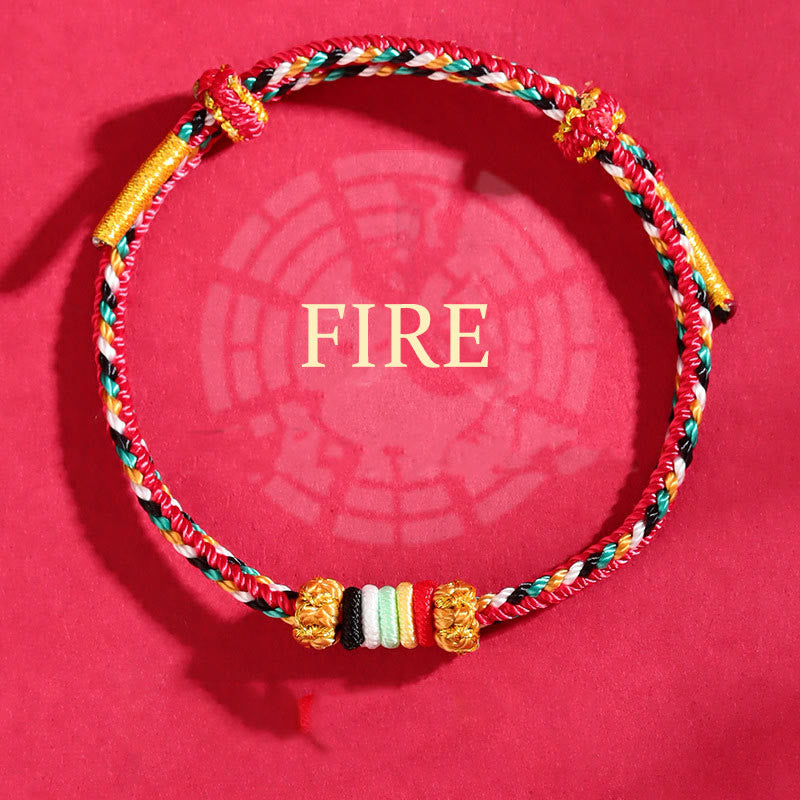 KarmaRipple's Five Elements Colorful String Completeness Weave Reef Weave Braid Fortune Bracelet p22
