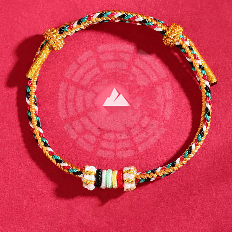 KarmaRipple's Five Elements Colorful String Completeness Weave Reef Weave Braid Fortune Bracelet p8