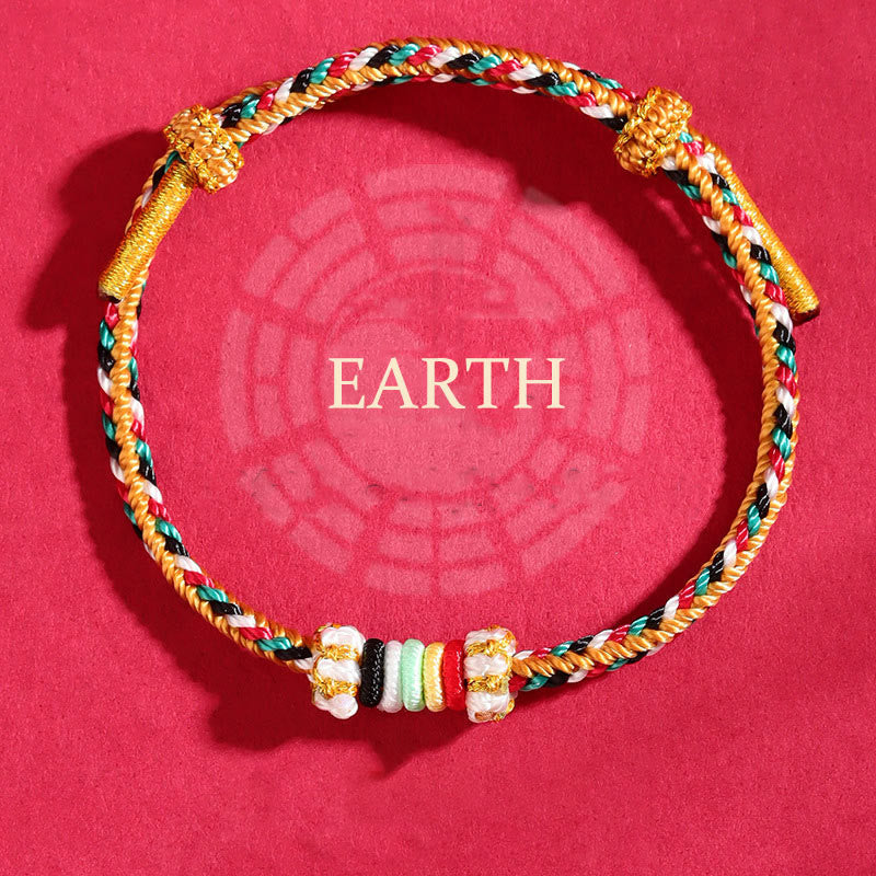 KarmaRipple's Five Elements Colorful String Completeness Weave Reef Weave Braid Fortune Bracelet p1