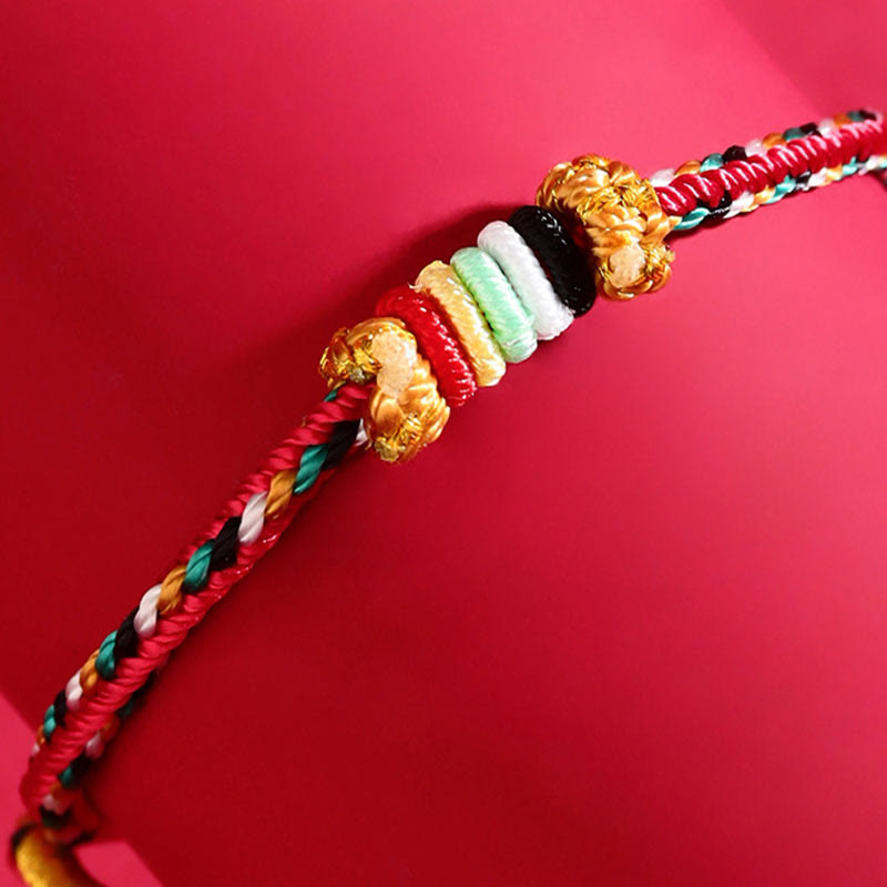 KarmaRipple's Five Elements Colorful String Completeness Weave Reef Weave Braid Fortune Bracelet p15