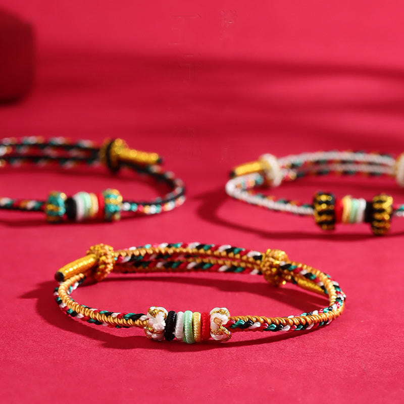 KarmaRipple's Five Elements Colorful String Completeness Weave Reef Weave Braid Fortune Bracelet p6