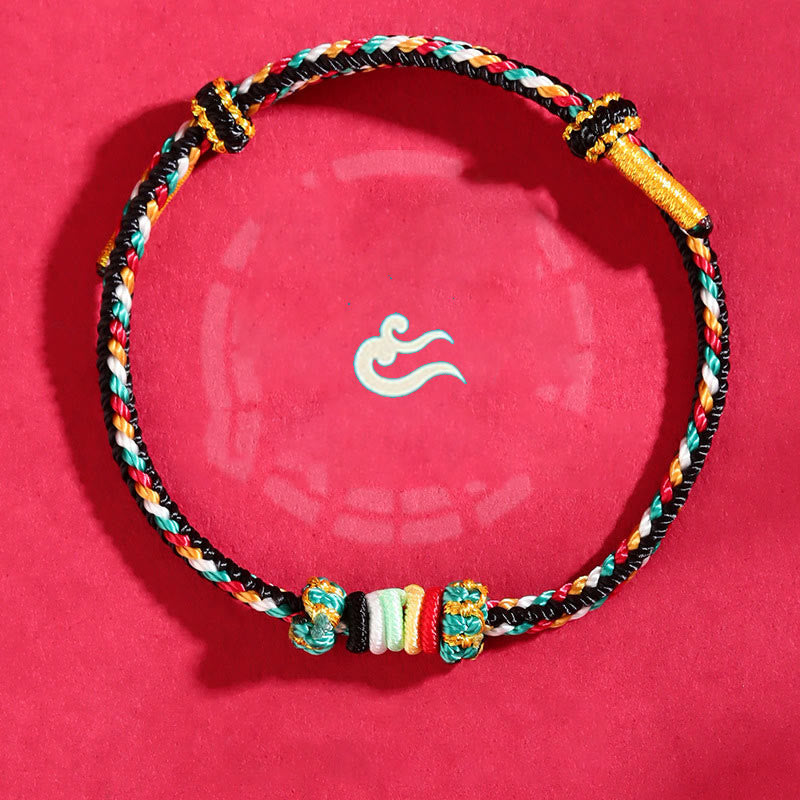 KarmaRipple's Five Elements Colorful String Completeness Weave Reef Weave Braid Fortune Bracelet p12