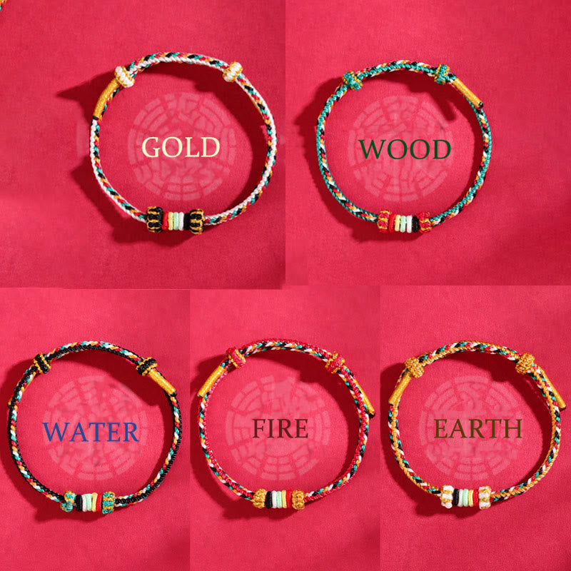 KarmaRipple's Five Elements Colorful String Completeness Weave Reef Weave Braid Fortune Bracelet p17