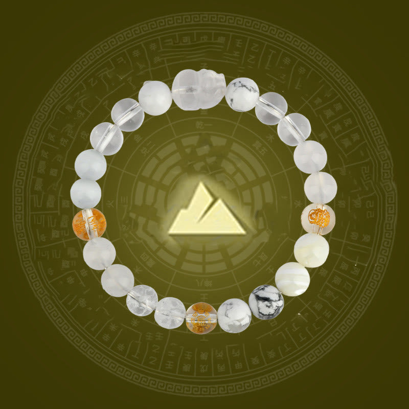 KarmaRipple's Five Elements Various Gemstone Agate Pixiu Wealth Bracelet p11