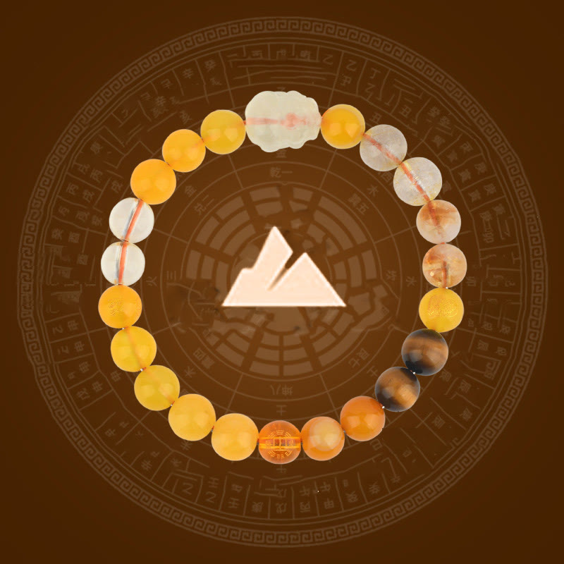 KarmaRipple's Five Elements Various Gemstone Agate Pixiu Wealth Bracelet p28