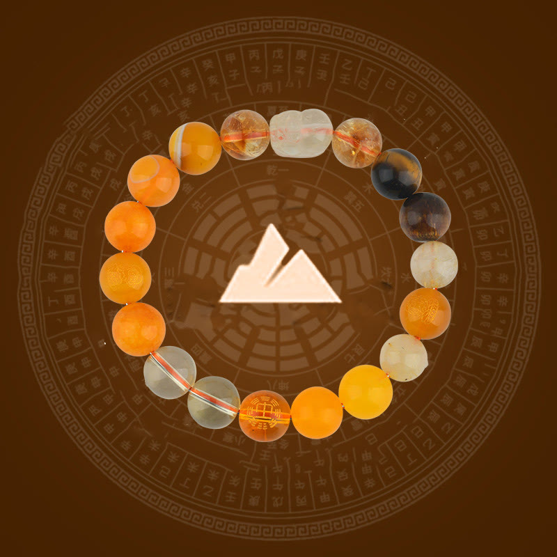 KarmaRipple's Five Elements Various Gemstone Agate Pixiu Wealth Bracelet p29
