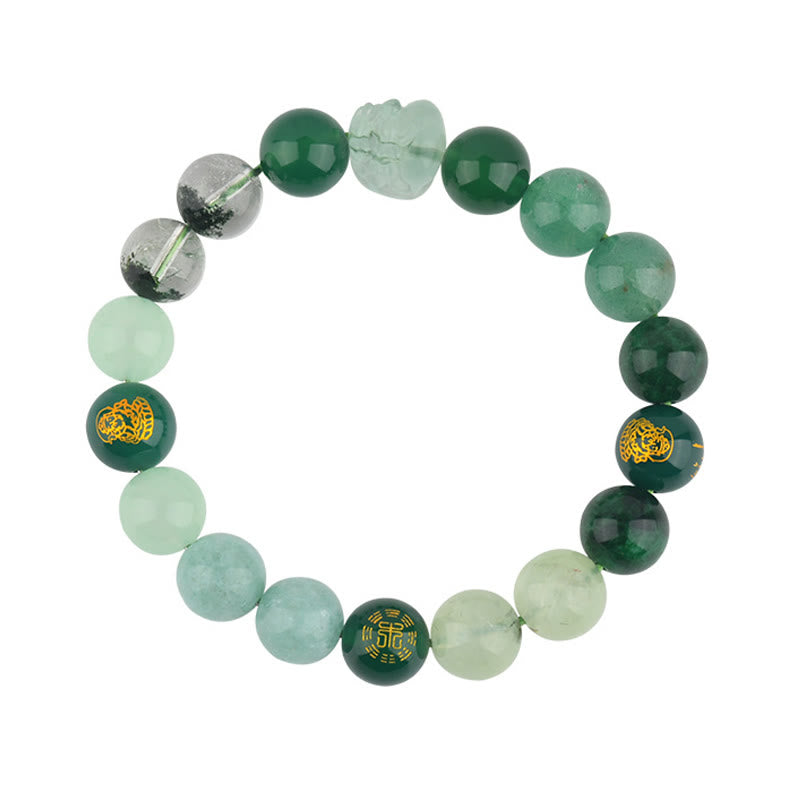 KarmaRipple's Five Elements Various Gemstone Agate Pixiu Wealth Bracelet p18