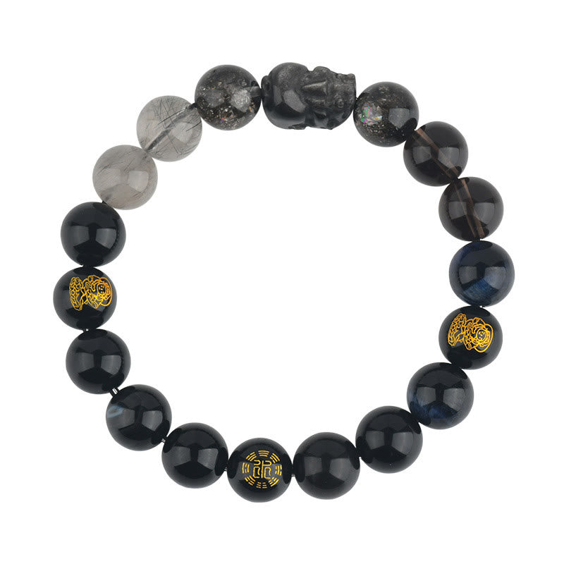 KarmaRipple's Five Elements Various Gemstone Agate Pixiu Wealth Bracelet p22