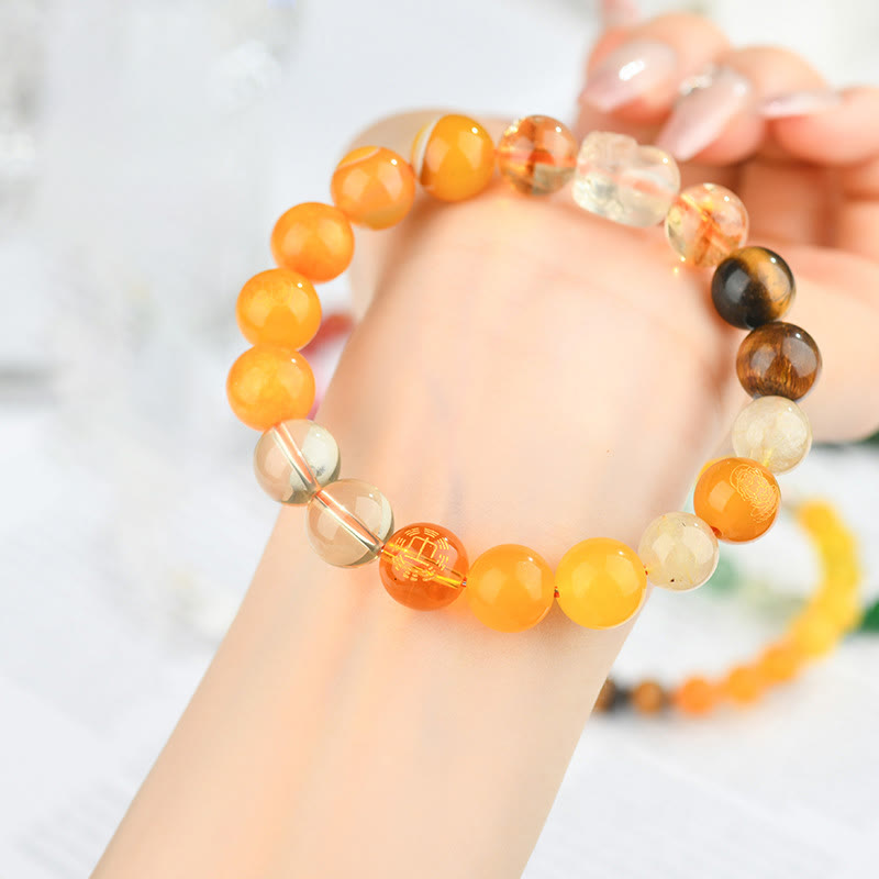 KarmaRipple's Five Elements Various Gemstone Agate Pixiu Wealth Bracelet p30