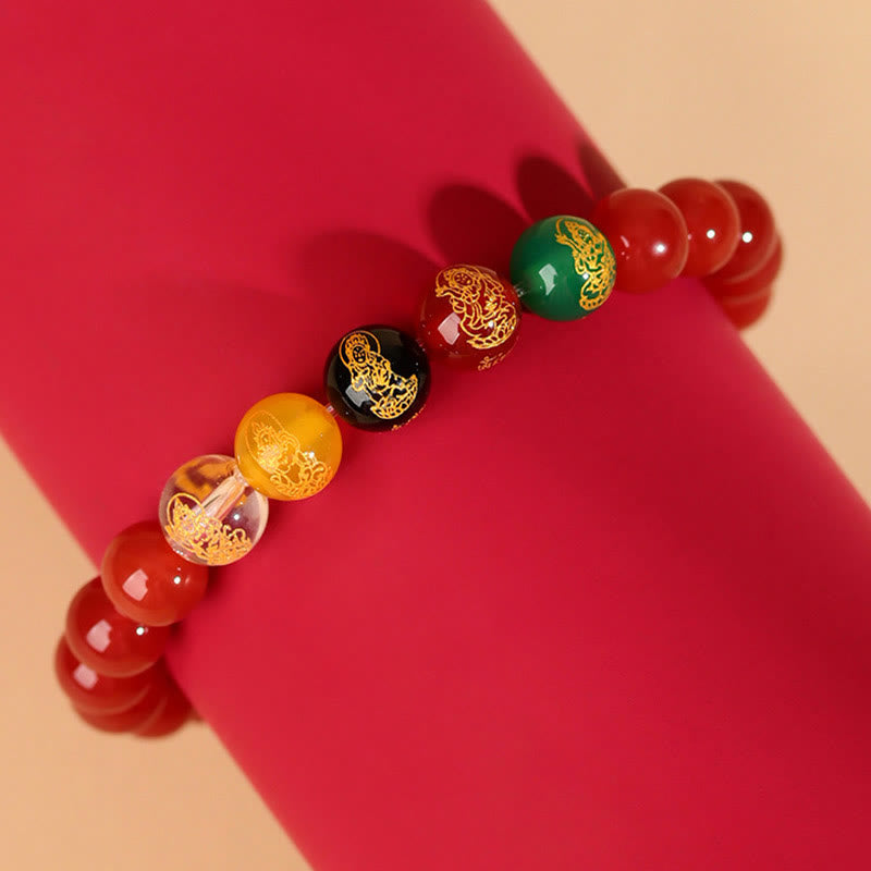 KarmaRipple's Five Elements Various Agate Jambhala Fortune Bracelet p17