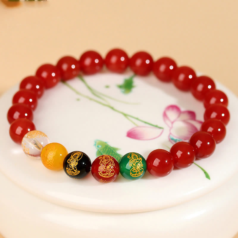 KarmaRipple's Five Elements Various Agate Jambhala Fortune Bracelet p19