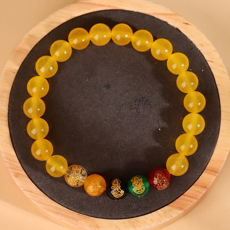 KarmaRipple's Five Elements Various Agate Jambhala Fortune Bracelet p26