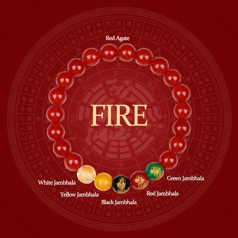 KarmaRipple's Five Elements Various Agate Jambhala Fortune Bracelet p31