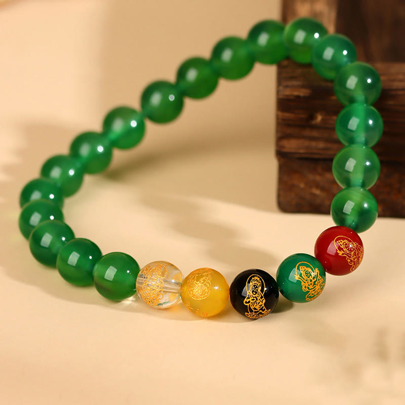 KarmaRipple's Five Elements Various Agate Jambhala Fortune Bracelet p11
