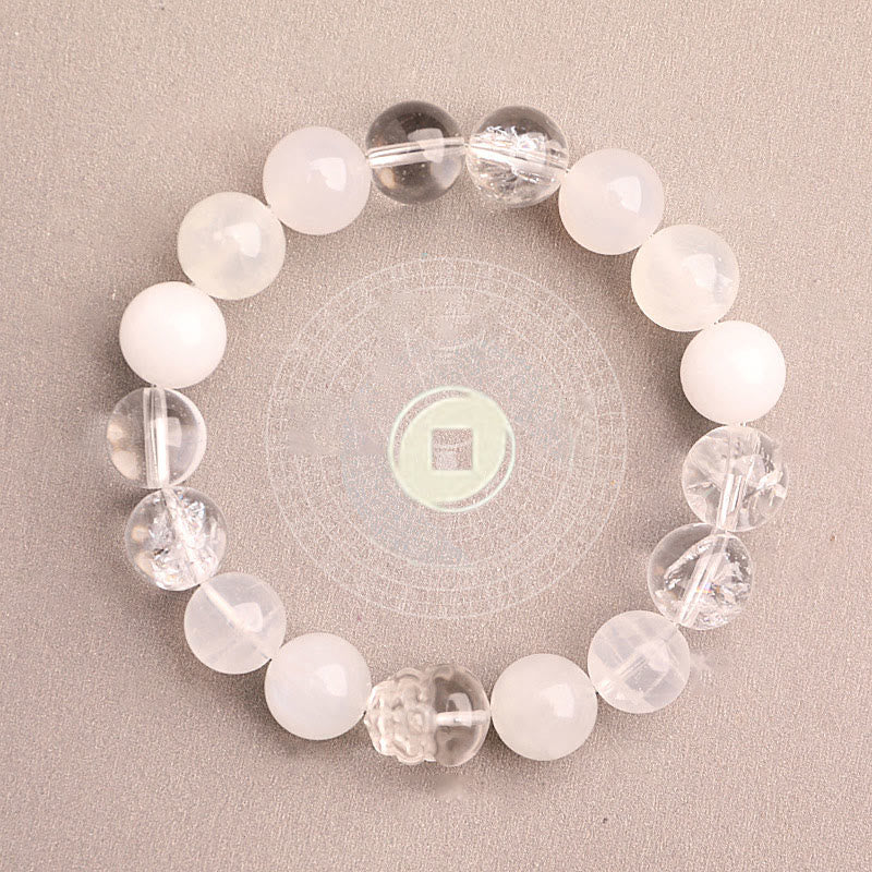 KarmaRipple's Five Elements Various Agate Gemstone Green Strawberry Quartz Moss Agate Green Phantom Fortune Bracelet p43