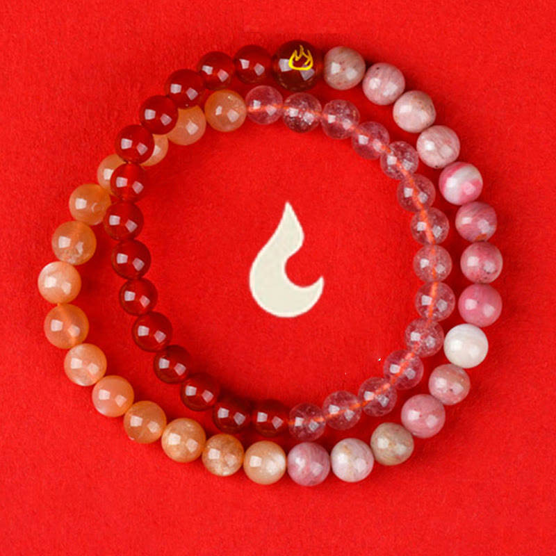 KarmaRipple's Five Elements Various Agate Gemstone Chalcedony Ivory Gemstone Ivory Agate Fortune Bracelet p26