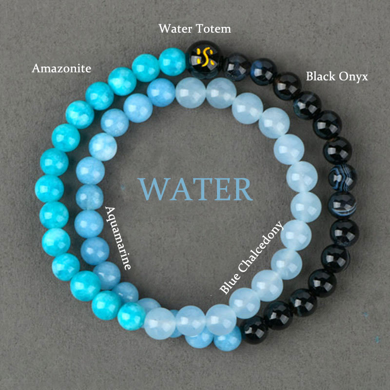 KarmaRipple's Five Elements Various Agate Gemstone Chalcedony Ivory Gemstone Ivory Agate Fortune Bracelet p3