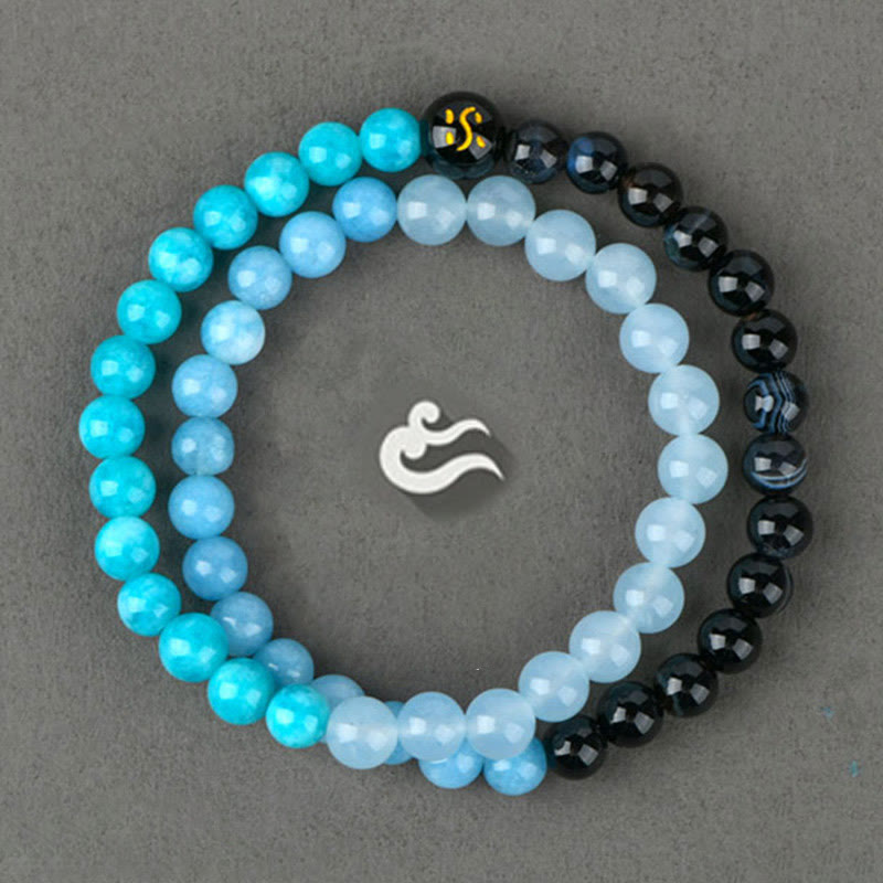KarmaRipple's Five Elements Various Agate Gemstone Chalcedony Ivory Gemstone Ivory Agate Fortune Bracelet p19