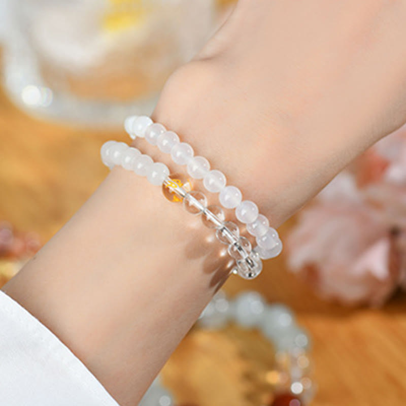 KarmaRipple's Five Elements Various Agate Gemstone Chalcedony Ivory Gemstone Ivory Agate Fortune Bracelet p8