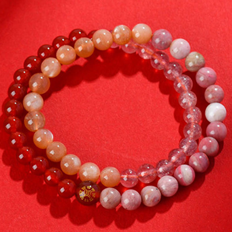 KarmaRipple's Five Elements Various Agate Gemstone Chalcedony Ivory Gemstone Ivory Agate Fortune Bracelet p27
