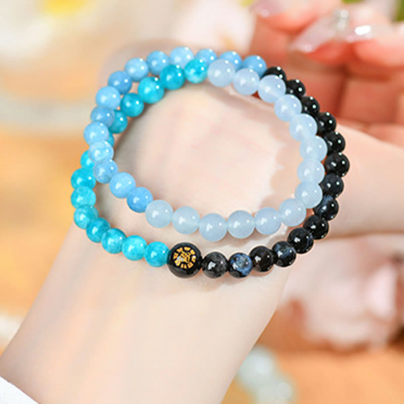 KarmaRipple's Five Elements Various Agate Gemstone Chalcedony Ivory Gemstone Ivory Agate Fortune Bracelet p21