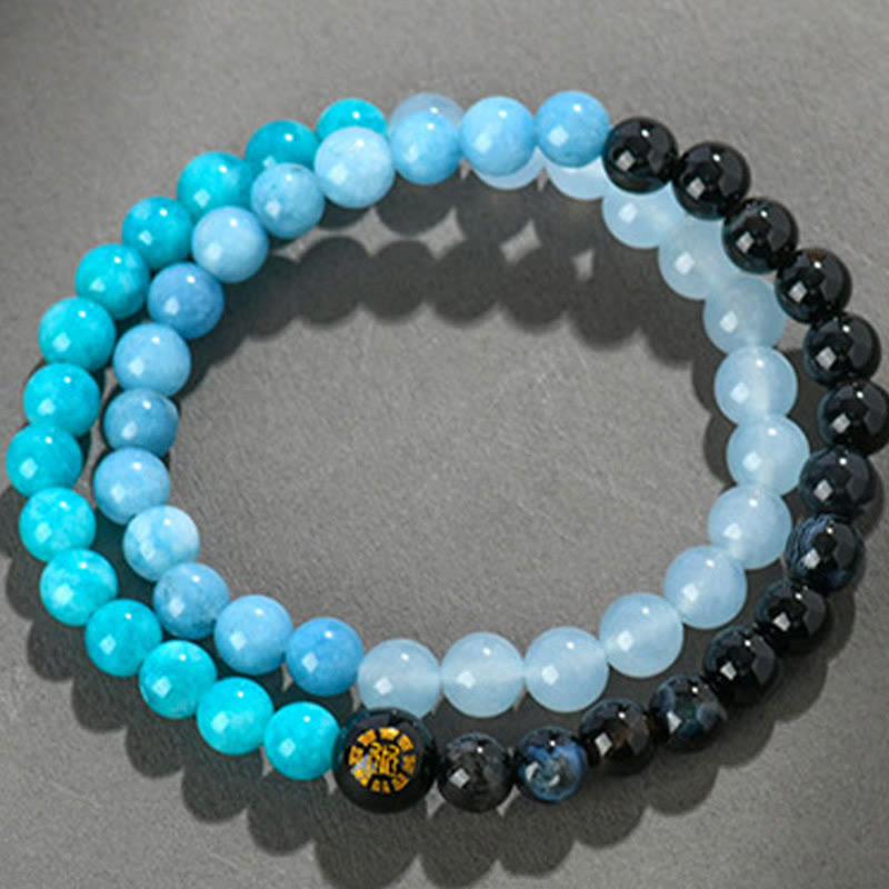 KarmaRipple's Five Elements Various Agate Gemstone Chalcedony Ivory Gemstone Ivory Agate Fortune Bracelet p20